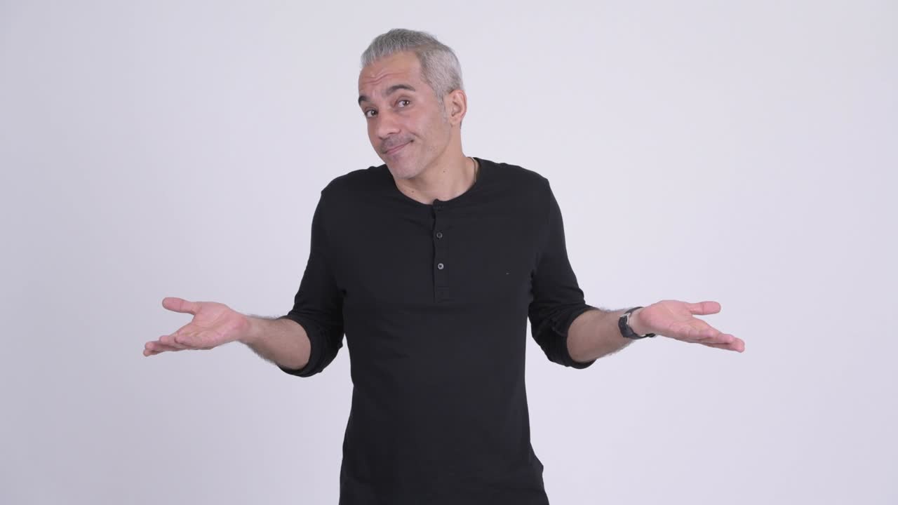 Mature Persian man with gray hair