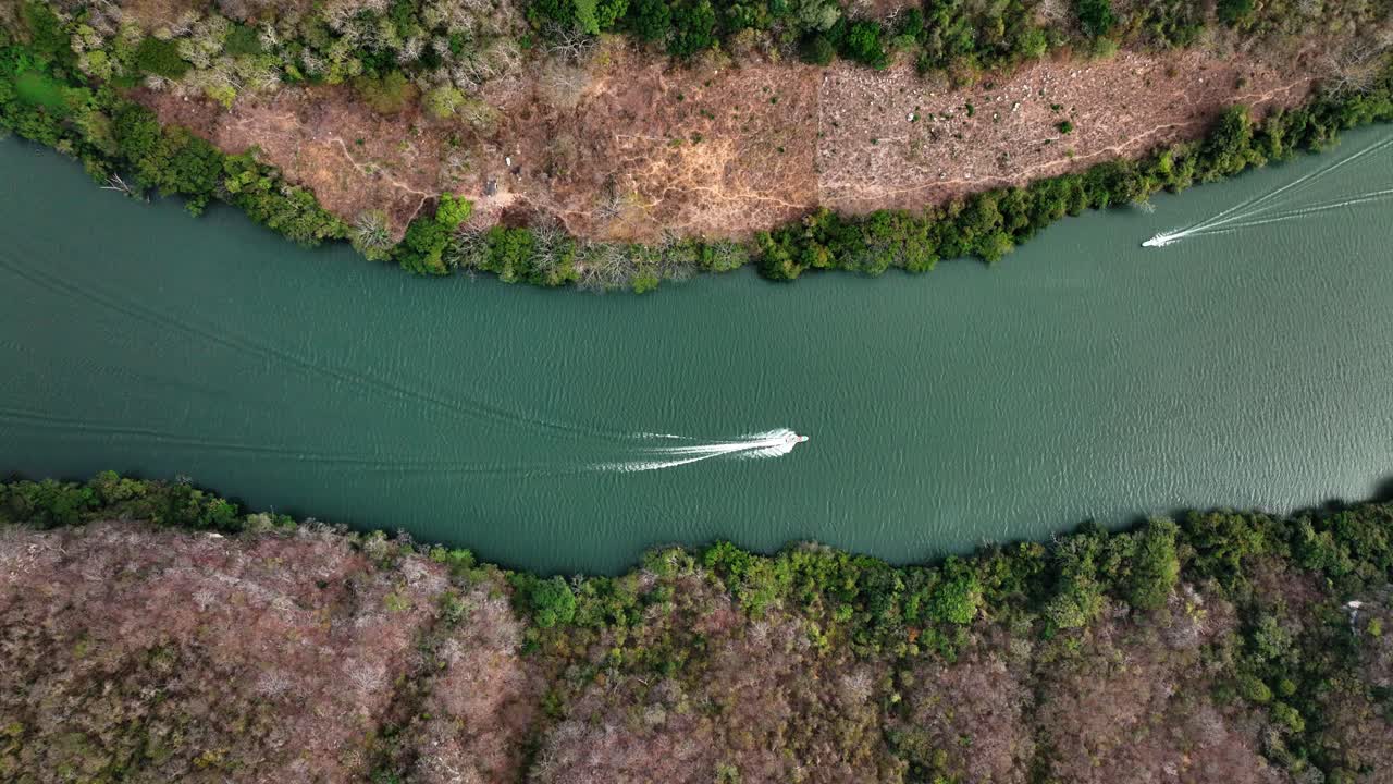 항공 - 그리잘바 강, 수미데로 협곡, 치아파스, 멕시코, 정적 하향식 보트