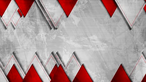 grey and red triangles abstract grunge video animation