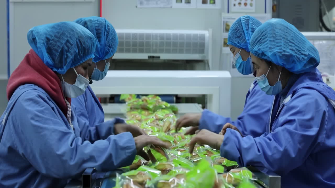 Embalagem de produção em massa de produtos de panificação gourmet desfiados à mão