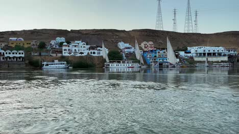 beautiful nubian village on the banks of river nile, egypt