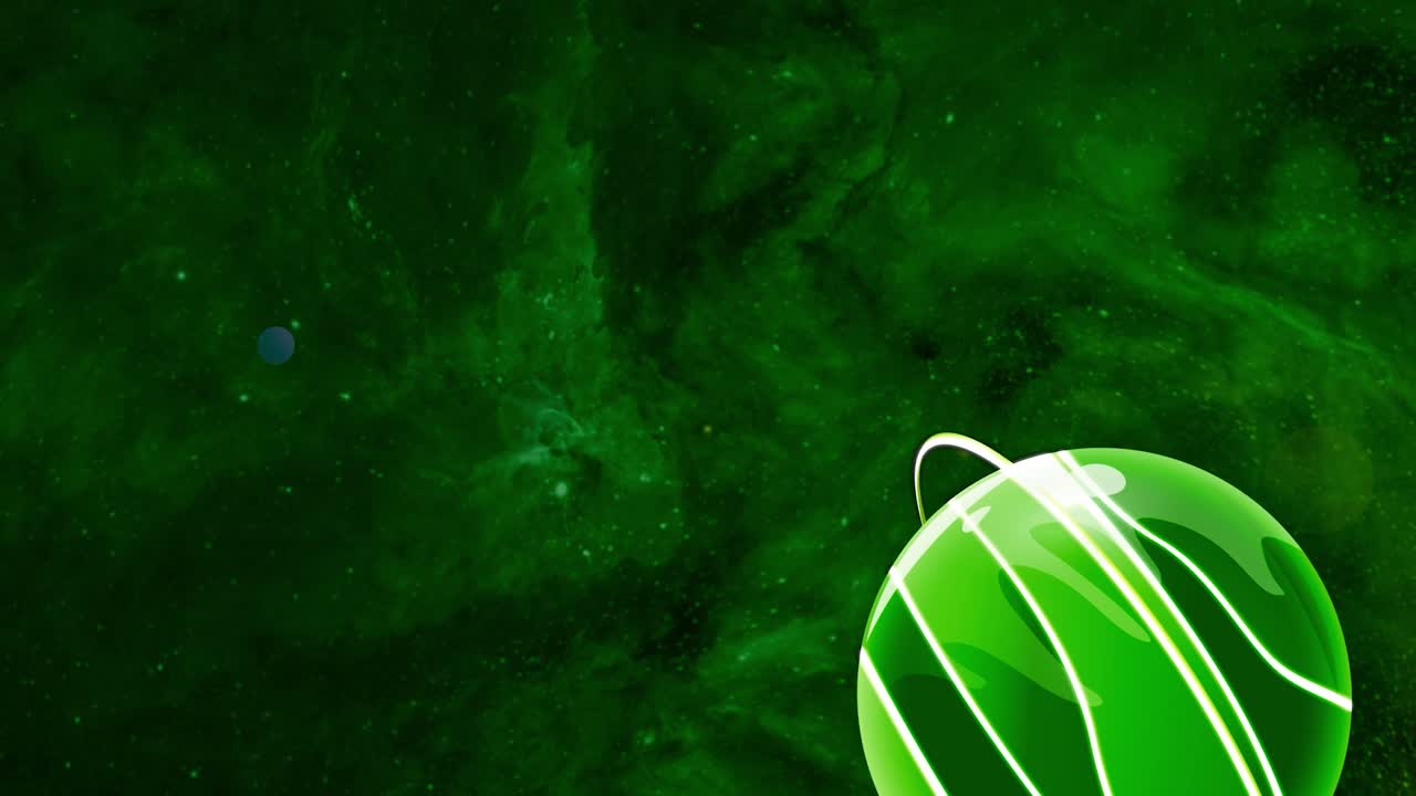 planeta verde en una nebulosa