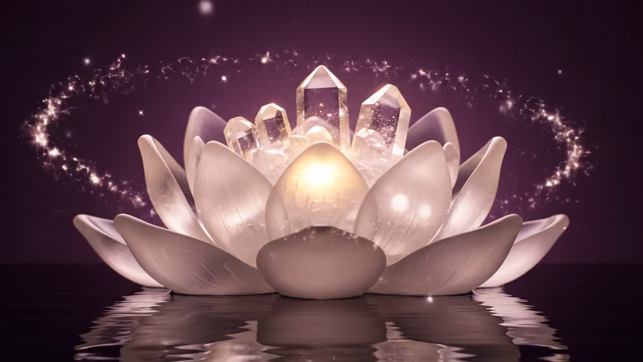 Lotus Flower with Crystals
