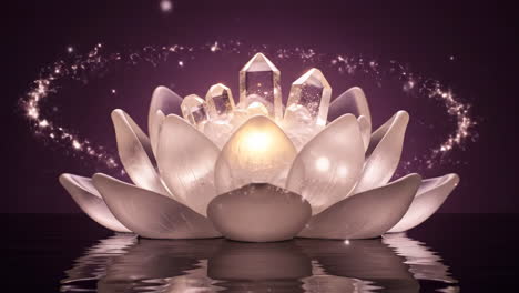 lotus flower with crystals