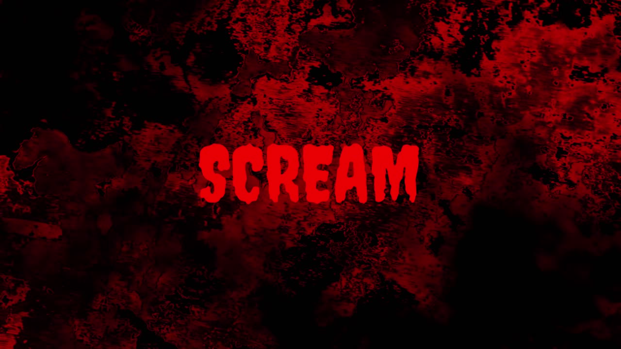 Bloody Scream Text on Grunge Horror Background