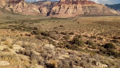 red rock canyon and dramatic sky in vertical panorama