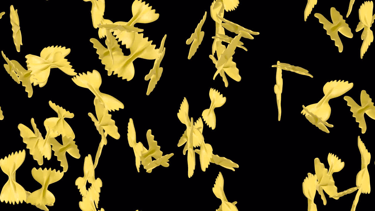 알파와 함께 회전하는 파스타 farfalle 루프 타일