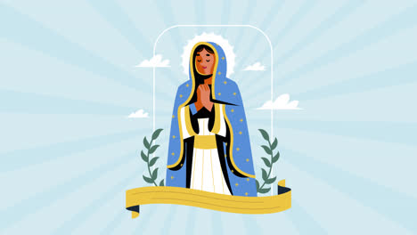 ilustración de la virgen maría