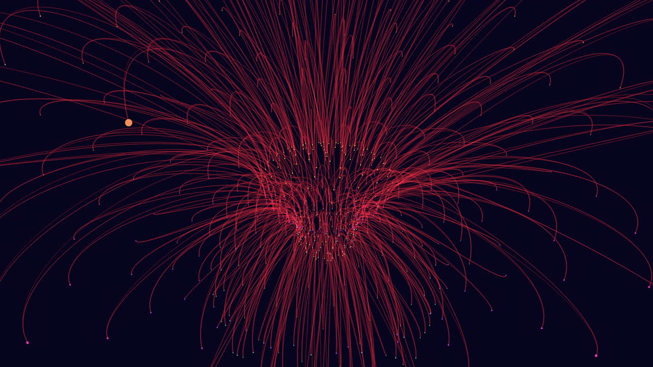 Abstract geometric form with neon lines in galaxy