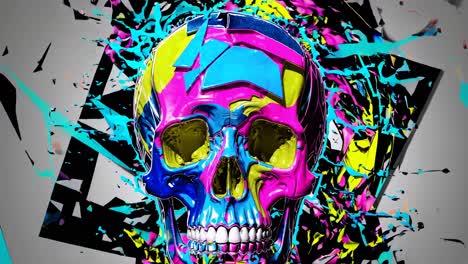 colorful abstract skull art