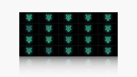 patrón de símbolos de japón con neón verde