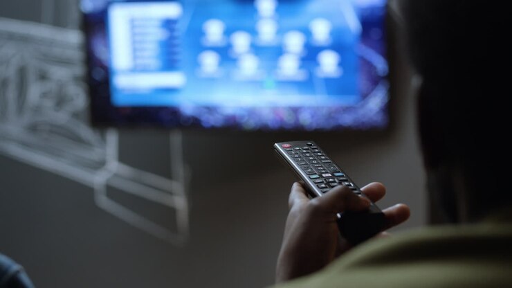 Man with remote control