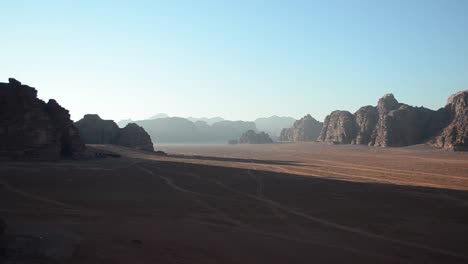morning sunlight lighting the desert wadi rum