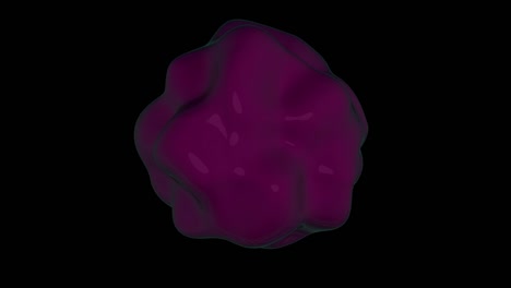animación 3d de ondas de esfera. plasma o movimiento celular con canal alfa.