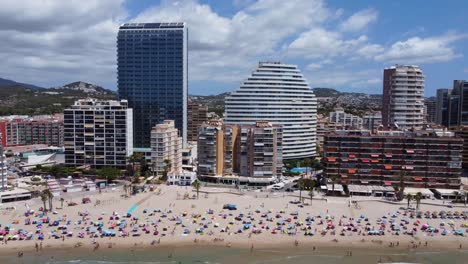 establishing shot of the tourism facilites in calpe spain, europe