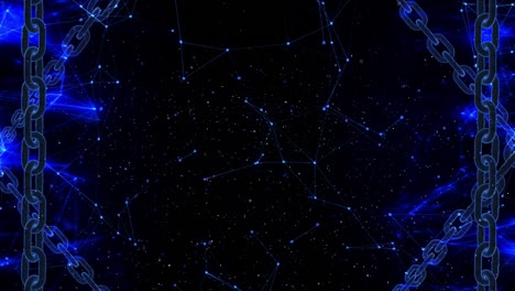 hologram block chain link technology loop animation