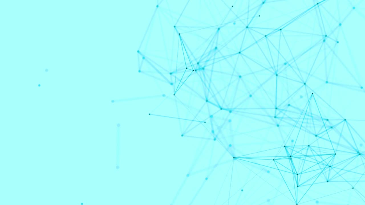 Abstract Digital Network Plexus Moving on Light Blue Background