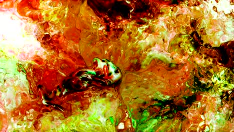 abstracto comida colorida tinta de pintura explota el caos se extiende en el agua