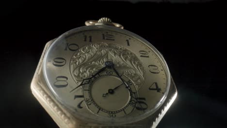 primer plano de un reloj de bolsillo antiguo