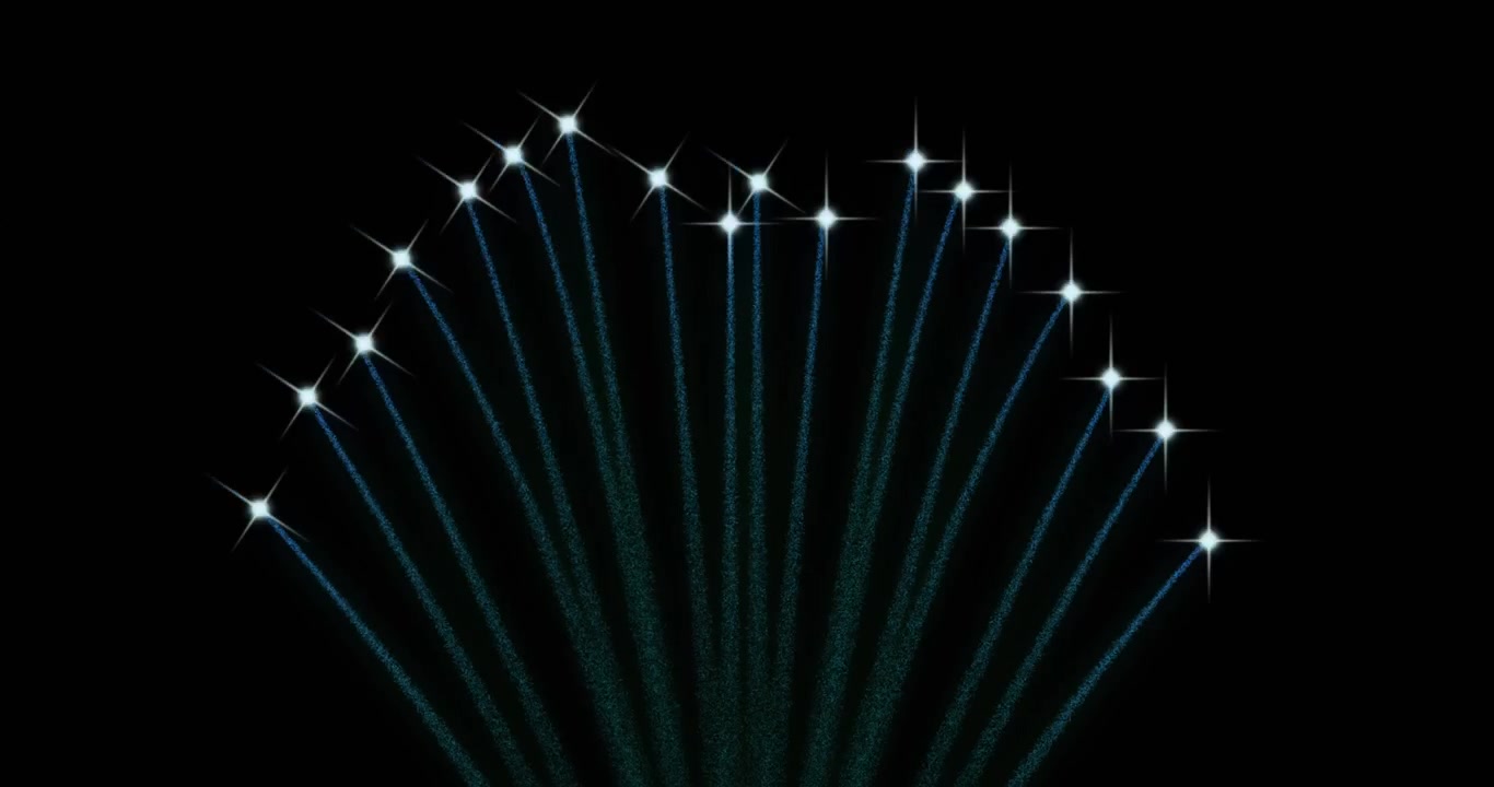 Animación de fuegos artificiales sobre fondo negro