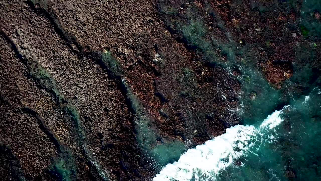 Ocean hitting rocky coast of Crystal Bay