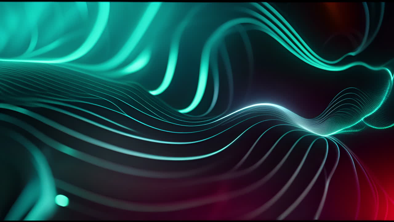 Abstract Flowing Neon Light Waves