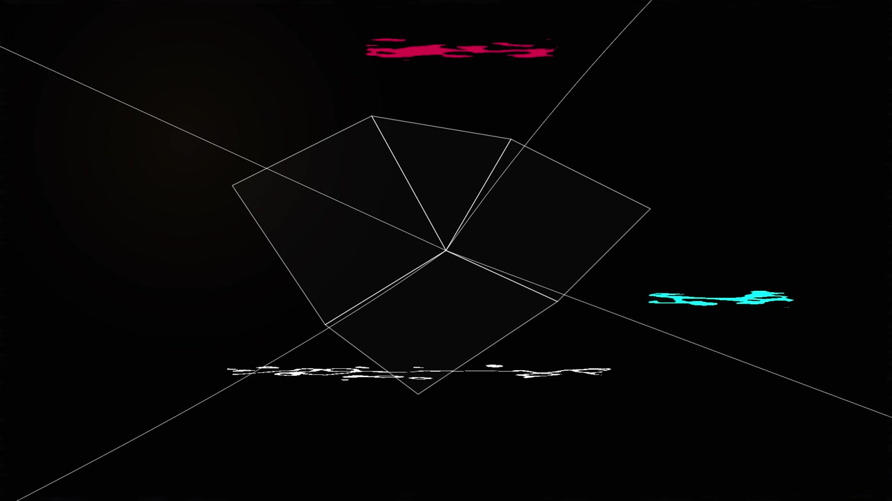 Abstract Geometric Wireframe Animation with Pulsing Light Effects