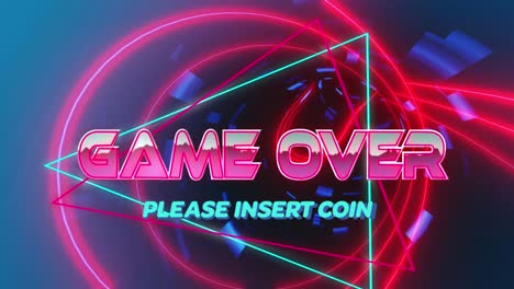 animación del juego sobre texto sobre túnel digital en movimiento