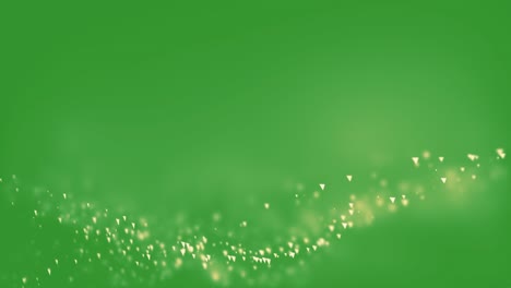 abstract green background with moving particles