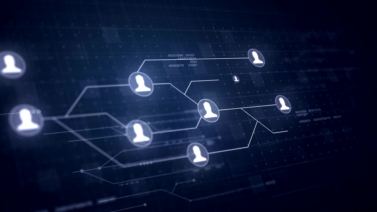User People Network Circuit Board Link Connection Technology Seamless Loop Animation 4K