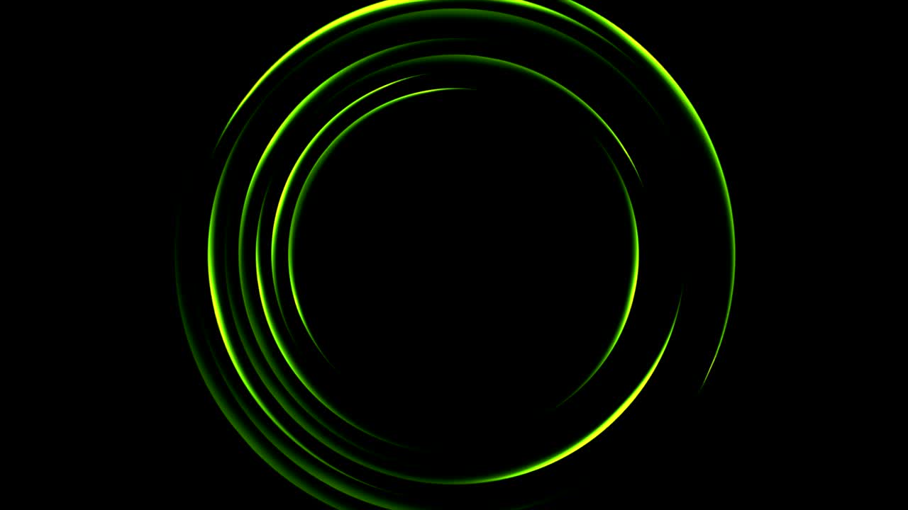 Bright green loading waiting circles video animation