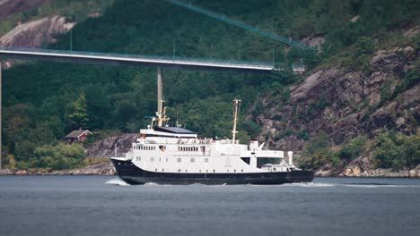 a ferry crossing lysefjord