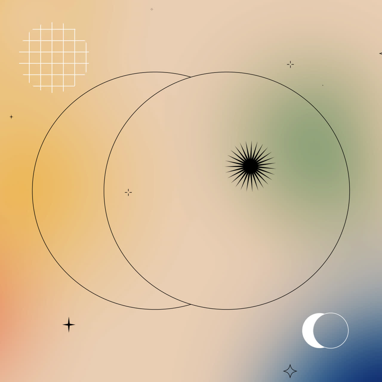 Abstract Geometric Cosmic Design with Celestial Elements