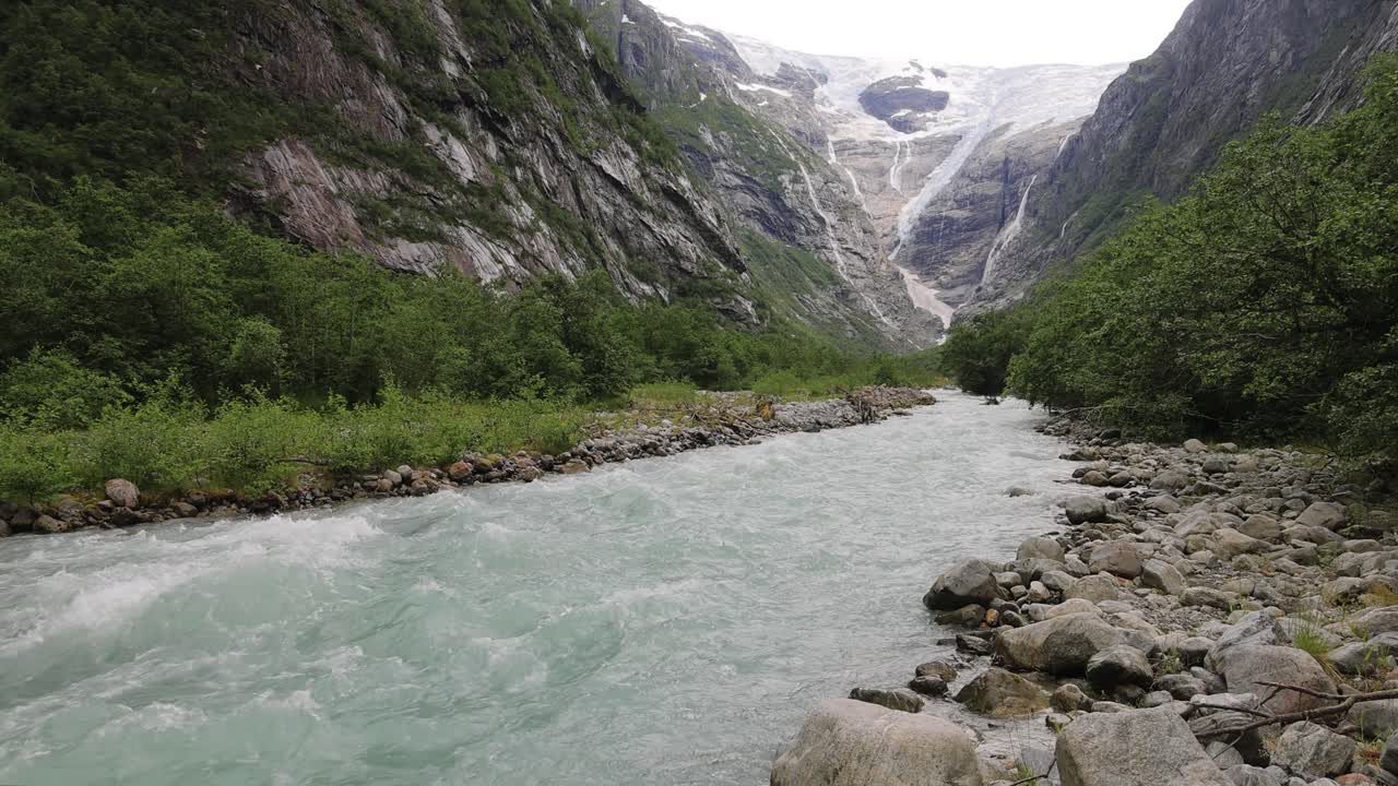 Ghiacciaio Kjenndalsbreen Bella Natura Norvegia Paesaggio Naturale