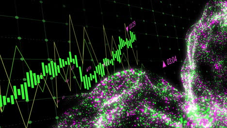 Animation-of-financial-data-processing-and-connections-over-black-background