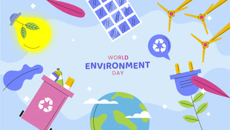 motion graphic of flat background for world environment day celebration