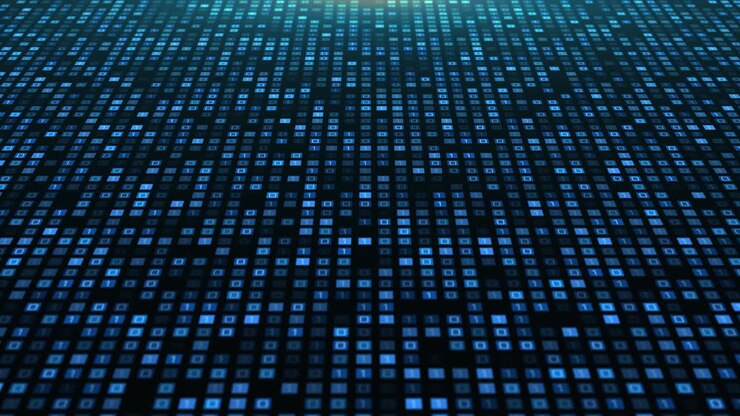 4k screen data and computer programming information streaming binary code loop background data and