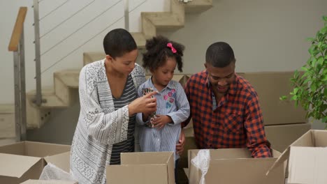 family moving in to a new home