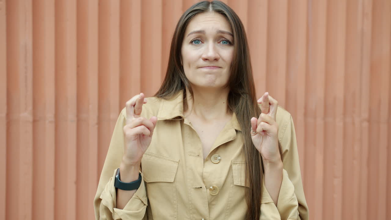 Woman Crossing Fingers