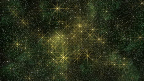 Twinkling-stars-illuminate-vibrant-green-and-yellow-background