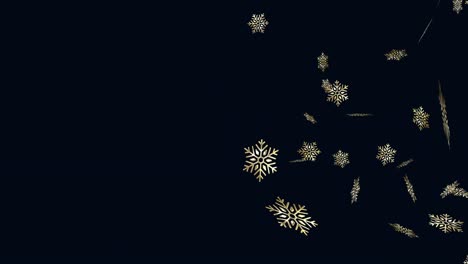 animación de nieve cayendo sobre un fondo negro