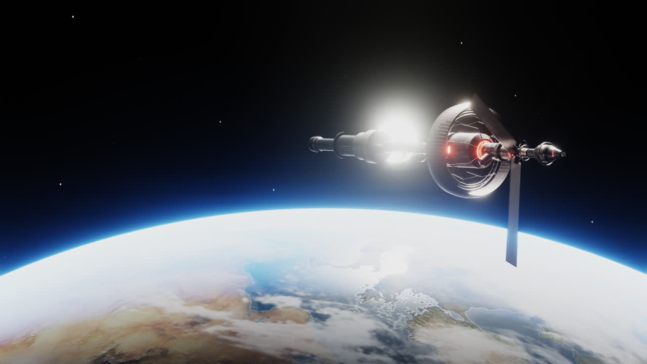 지구 주위를 떠다니는 우주선