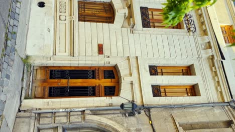 Cinematic-view-of-the-eclectic-architecture-of-Barrio-Concha-y-Toro,-Santiago-Chile-on-a-sunny-day