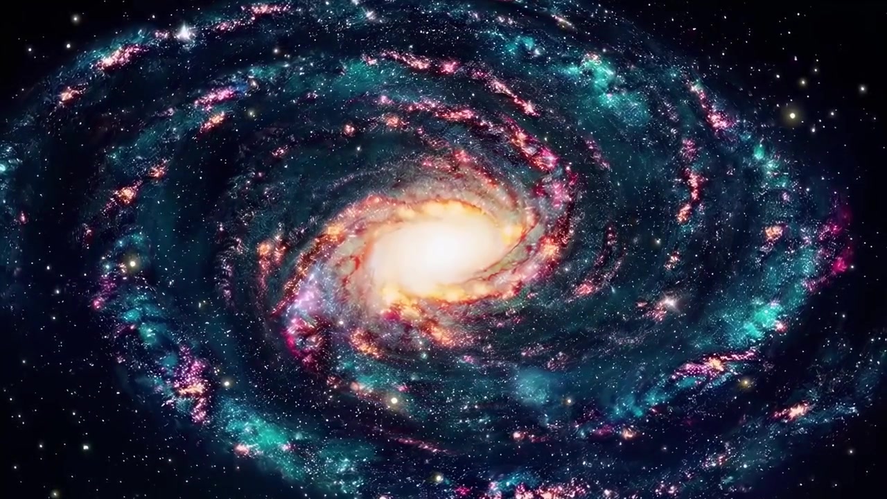 Galassia a Spirale Vibrante che Ruota nello Spazio Profondo