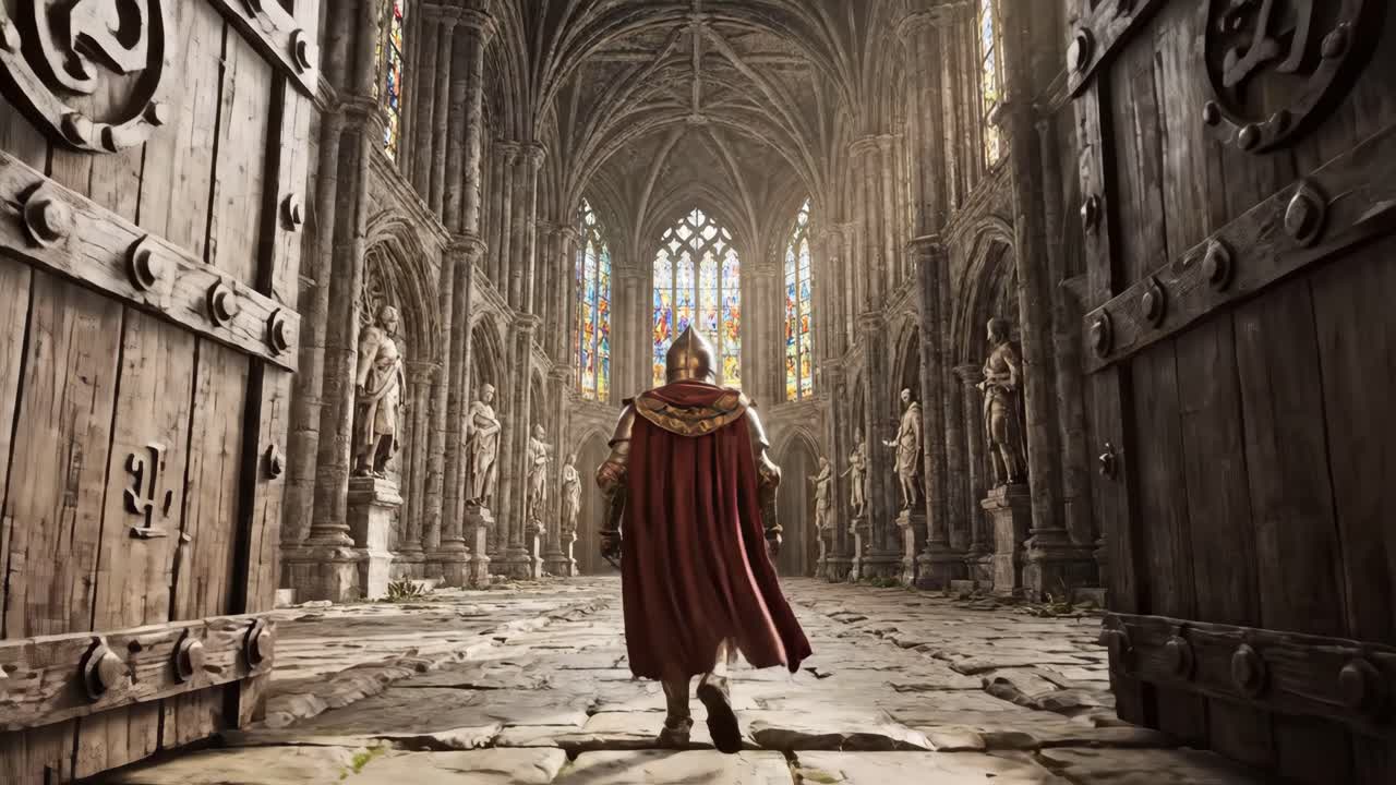 Knight in Medieval Church