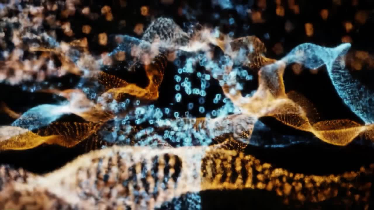 Dynamic shapes and vibrant colors blend together to create a mesmerizing display of digital art. This captivating visual experience highlights flowing patterns and glowing designs that engage viewers.