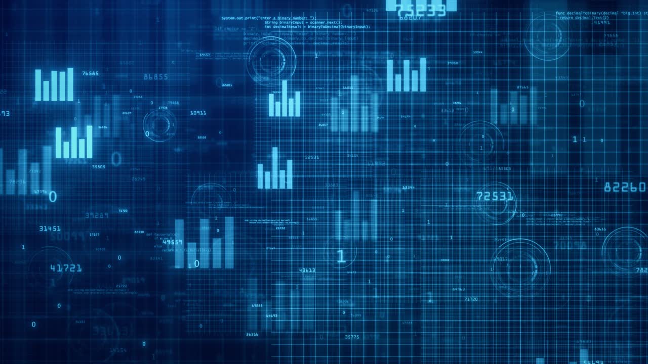Futuristic Digital Business Concept: Analyzing Big Data with Charts and Graphs