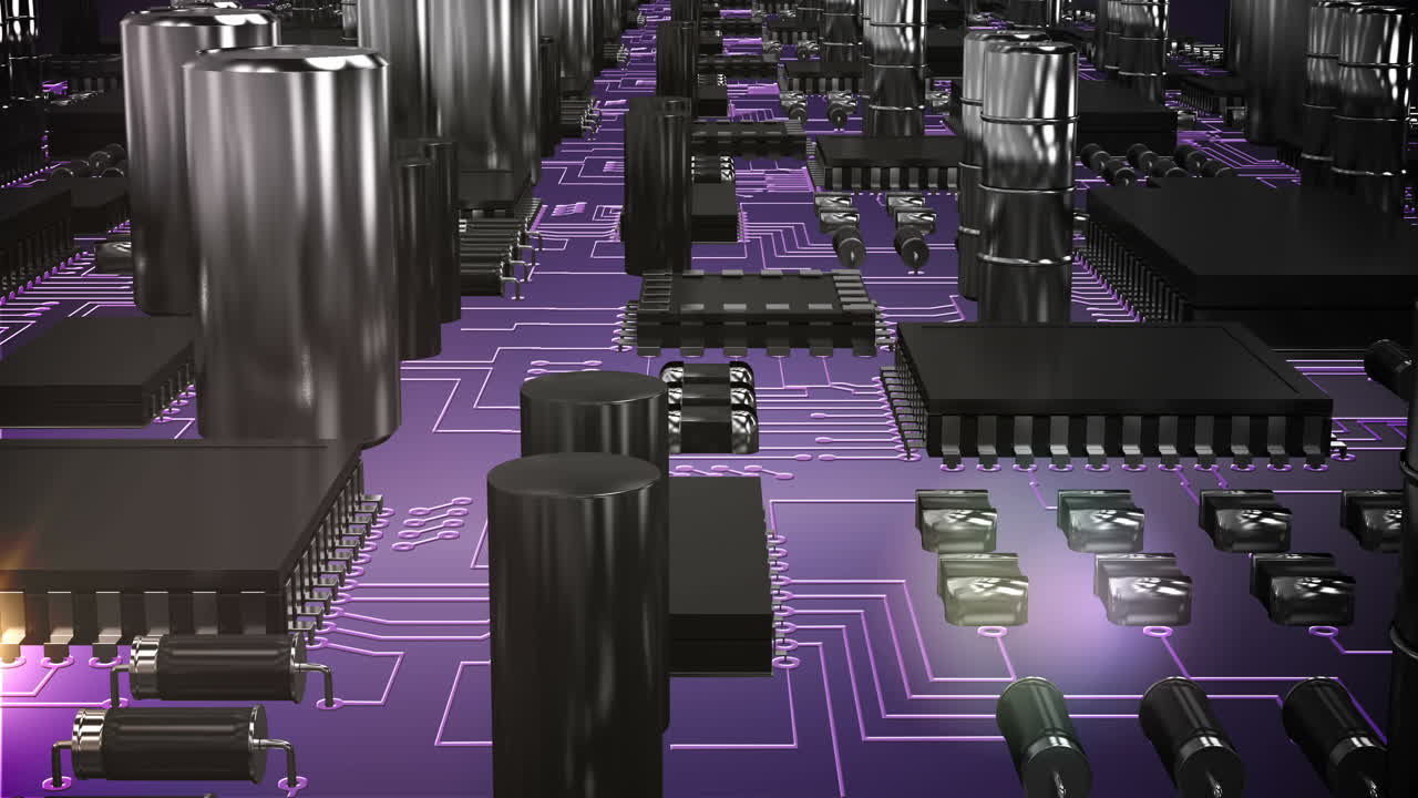 전자 회로판의 클로즈업