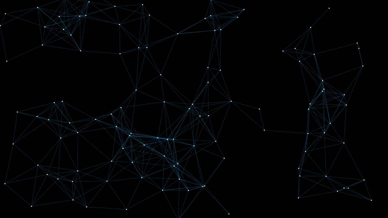 Abstract Digital Network Connection with Moving Nodes and Lines