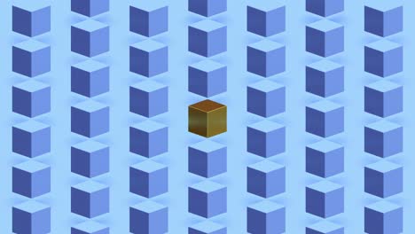 gold color cube abstract 3d render of geometric background, motion design. seamlessly looped animation.